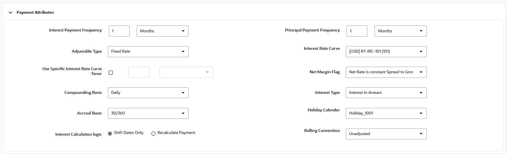 Payment Attributes Payment Attributes