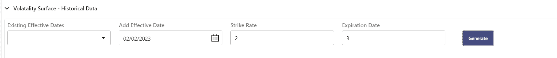 Volatility Surface section Volatility Surface section