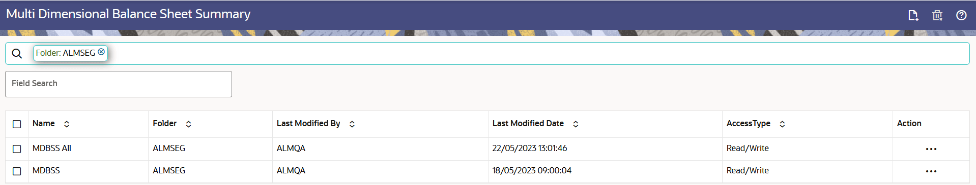 Multi Dimensional Balance Sheet Summary