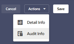 Actions drop-down