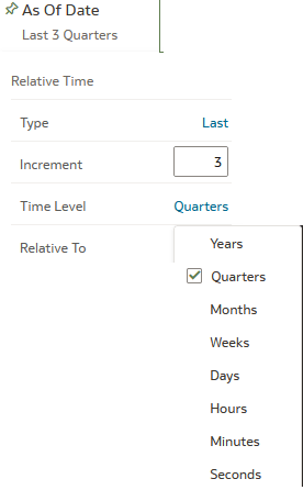 As of Date Selection As of Date Selection