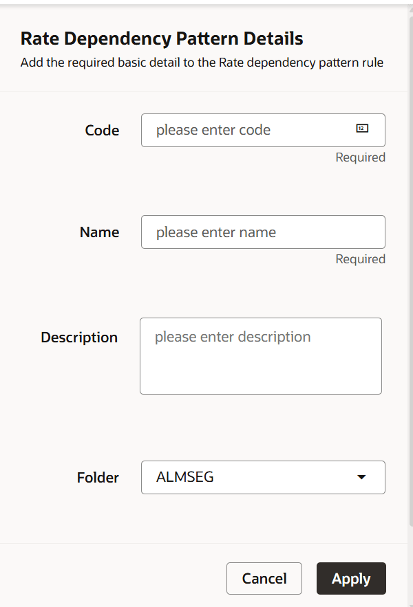 Rate Dependency Pattern Details Page