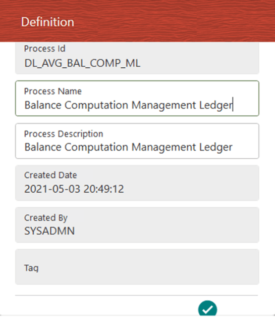 Balance Computation Management Ledger process with Definition details