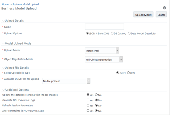 Business Model Upload