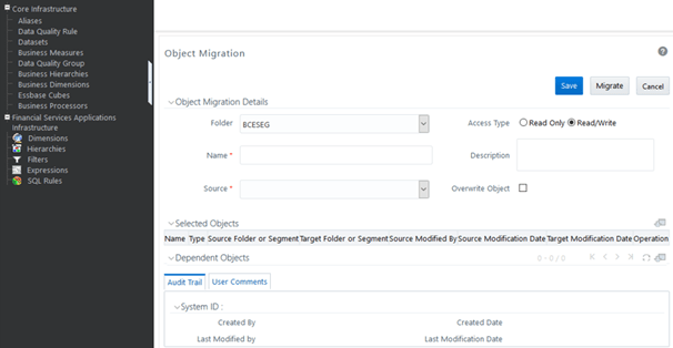Creating Object Migration Definition