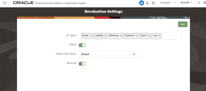 Revaluation Settings