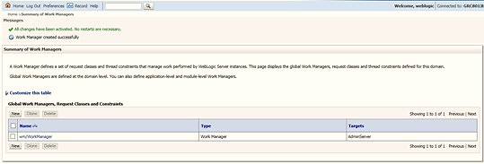 Select Deployment Targets After adding the name for your new work manager select the required deployment target and click Finish.