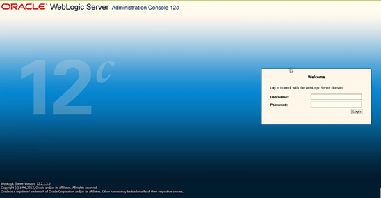 This illustration shows the login page for the WebLogic. You can select the required Language, enter valid User ID and Password, and then click Login.