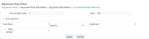 This screen allows you to define an Adjustment Rule with Formula based Rate Definition. This screen allows you to define an Adjustment Rule with Formula based Rate Definition.