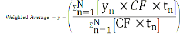 This illustration shows the formula to calculate Cash Flow: Weighted Term without Discounted Cash Flow. This illustration shows the formula to calculate Cash Flow: Weighted Term without Discounted Cash Flow.