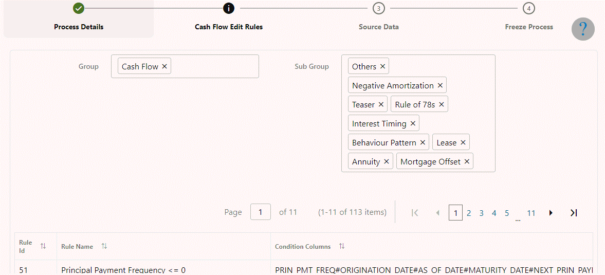 Creating Cash Flow Edits Rule