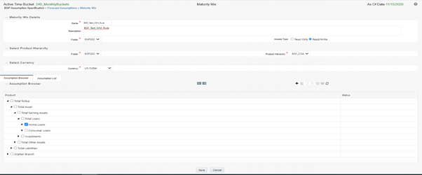 This screen allows you to select and apply a Rate Dependency Pattern for the Maturity Mix Rule.