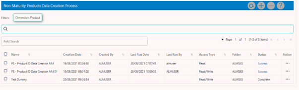 This illustration shows the Data Creation Process summary page. This illustration shows the Data Creation Process summary page.