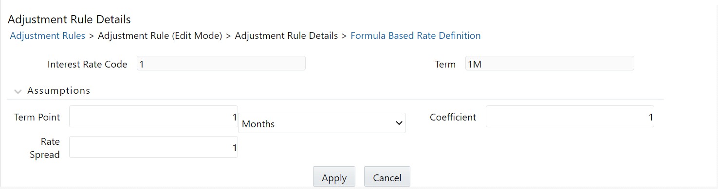 Formula Based Rate Adjustment Method