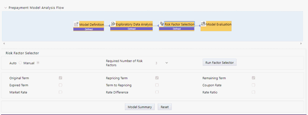 Risk Factor Selection window
