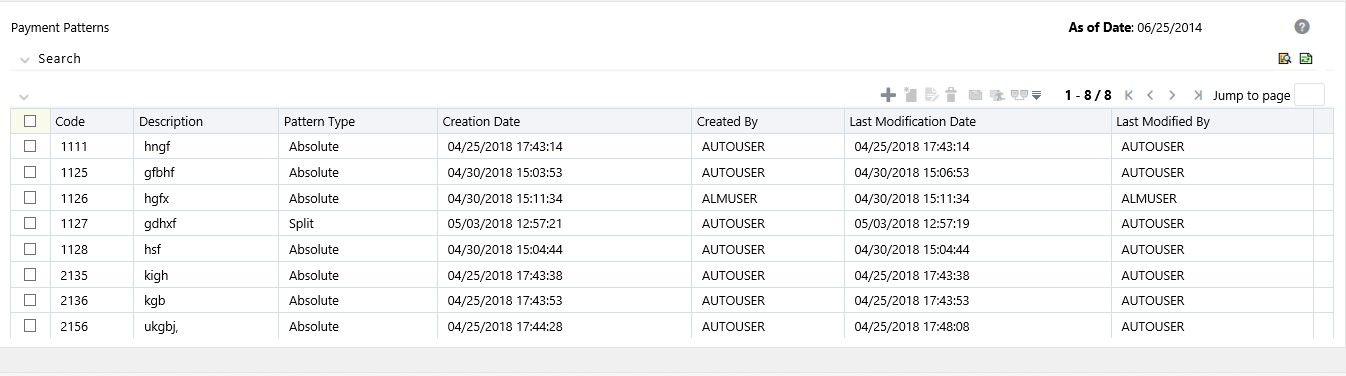 Payment Pattern Summary Page