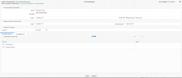 This screen displays the Pricing Margin Rules that are already existing.