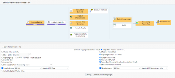 The Static Deterministic Process Flow screen allows you to define the required details for BSP processing.