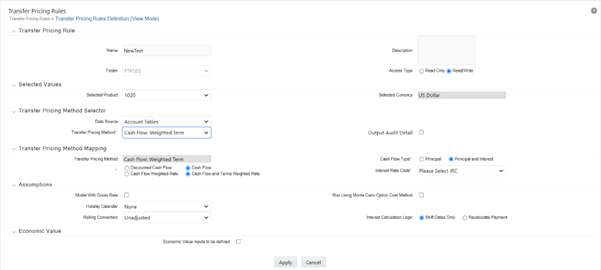 This screen allows you to modify an existing Transfer Pricing Rule.