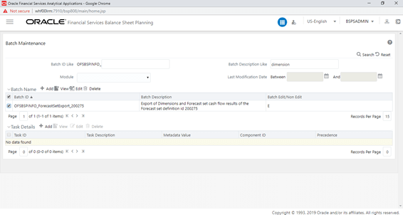 This window allows you to define a new batch.