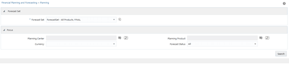 This screen displays the Planning Center Statistics form. You can select one more more Planning Centers that you want to work with and drill into the details within the Planning Points form.