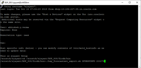 This window displays the Putty Session 1.