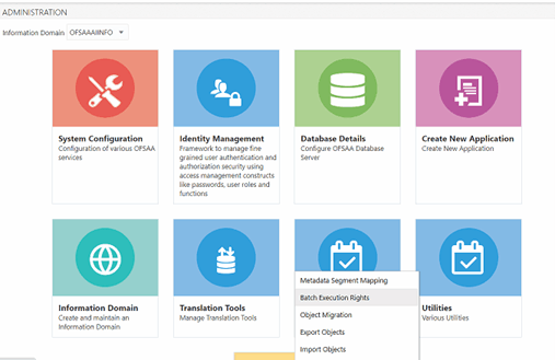 This image shows the OFSDF Administration Page.