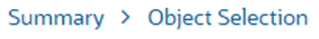 Object Selection breadcrumb