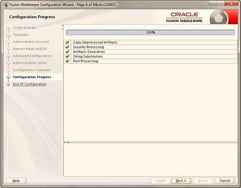 This image shows the Creating Domain screen. This image shows the Creating Domain screen.