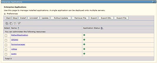 This image shows the Enterprise Applications Preferences screen. This image shows the Enterprise Applications Preferences screen.