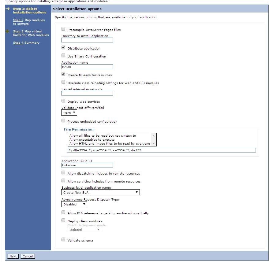 This image shows the Install New Application screen.