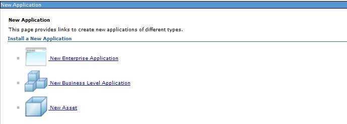 This image shows the New WebSphere Application. This image shows the New WebSphere Application.