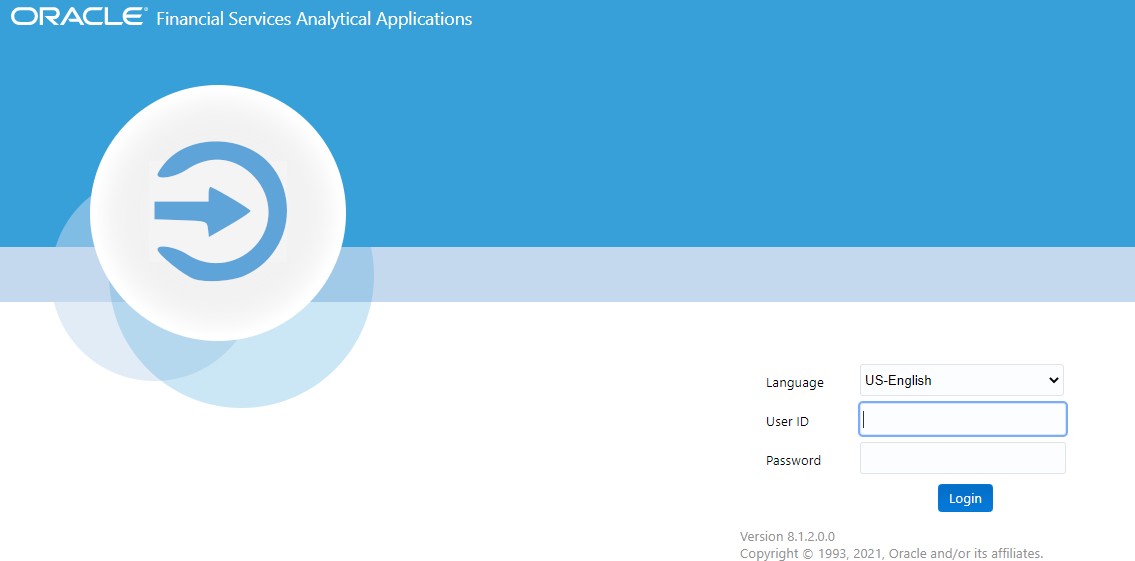 This image shows the OFSAA Login screen.
