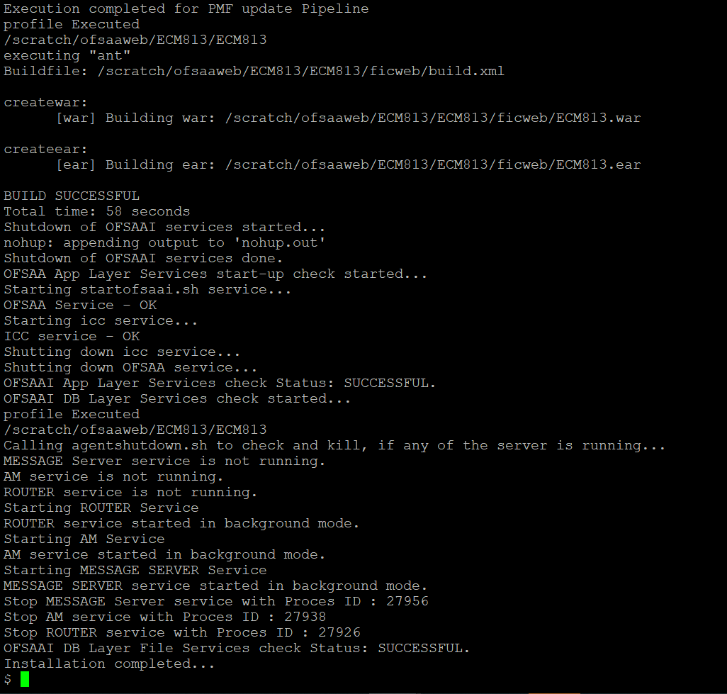 This image shows the successful execution of the Installer. This image shows the successful execution of the Installer.