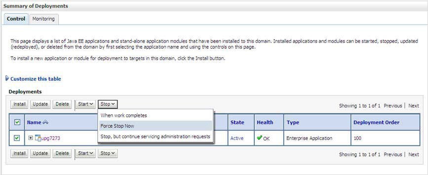 This image shows the Summary of Deployments screen. This image shows the Summary of Deployments screen.