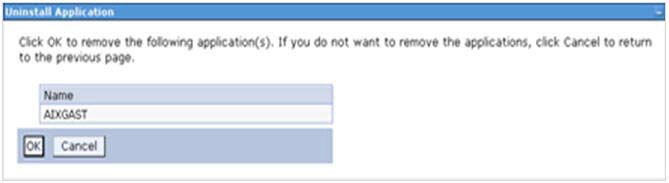 This image shows the Uninstall Application screen. This image shows the Uninstall Application screen.