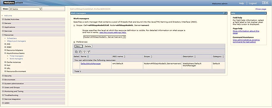 This image shows the Work Managers screen. This image shows the Work Managers screen.