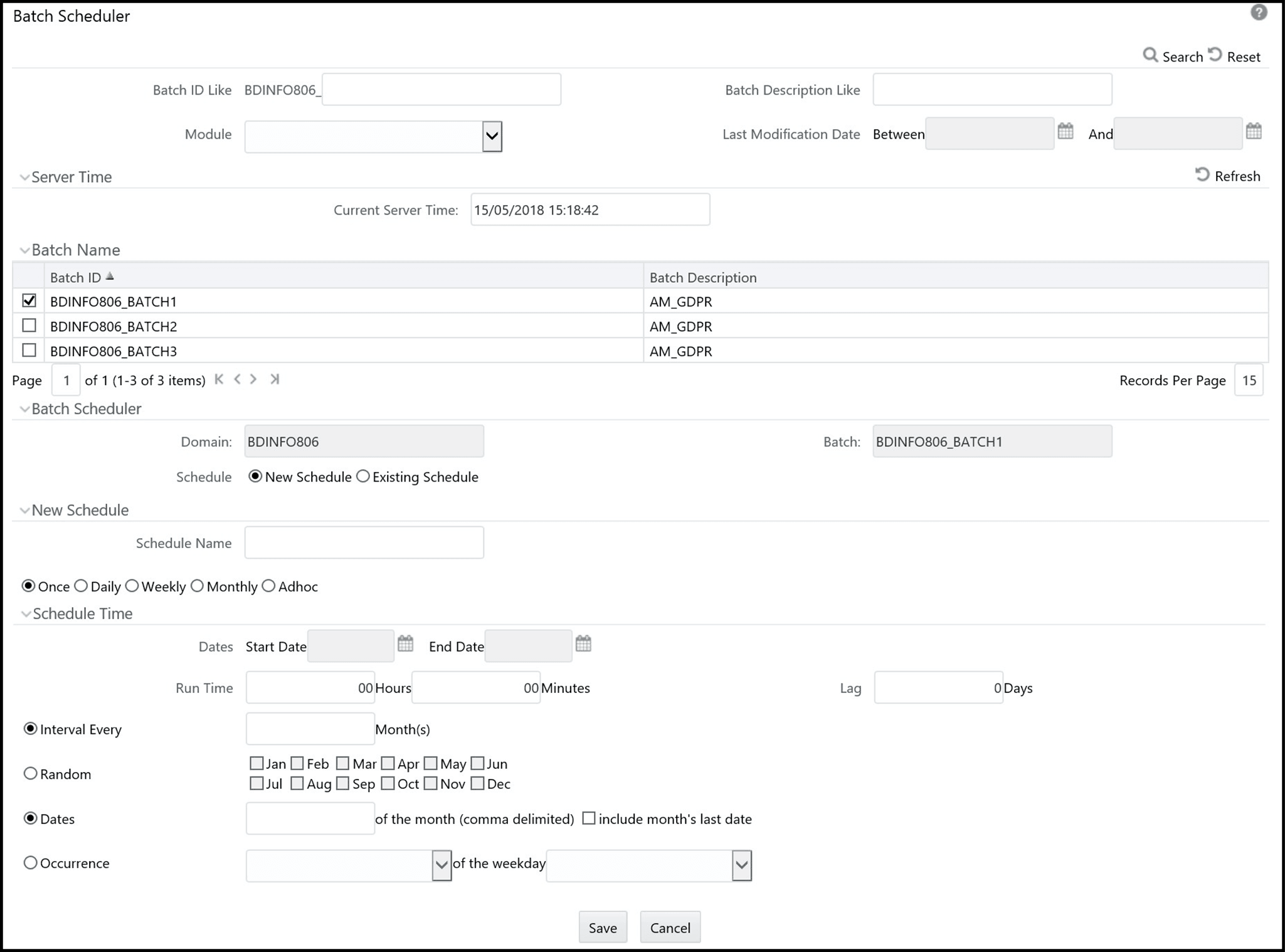 Scheduling a Monthly Batch