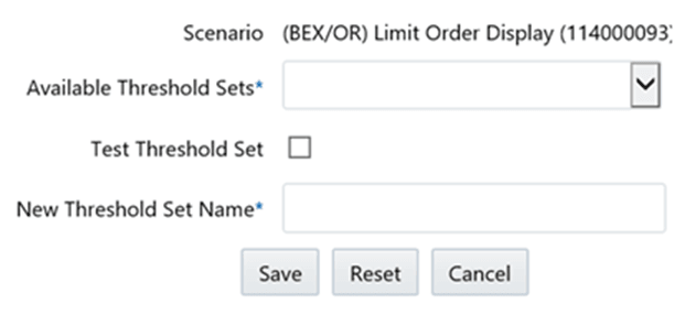 Add New Threshold Set window