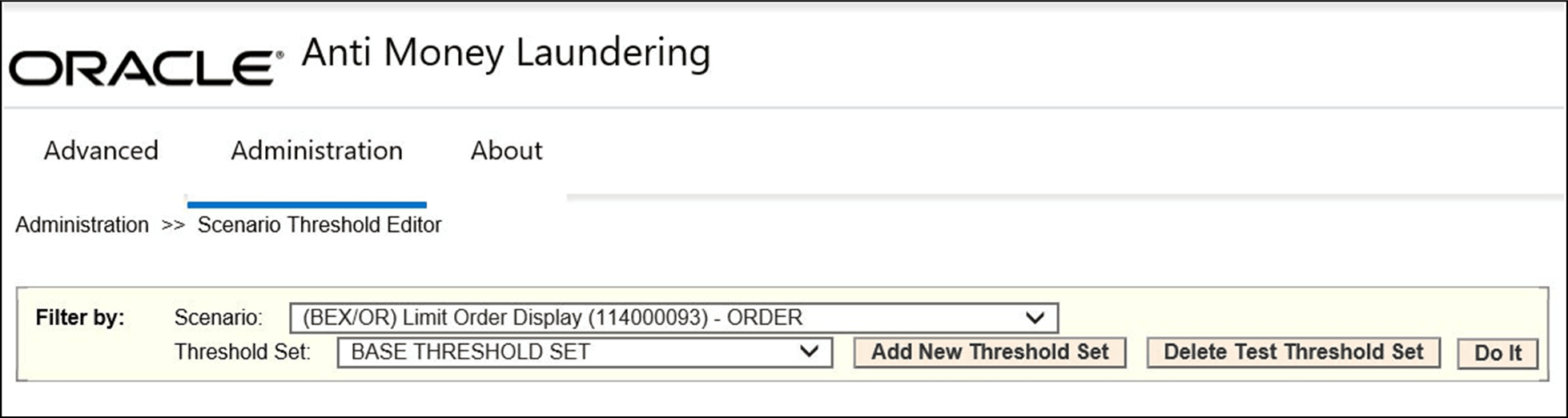 Add New Threshold Set window