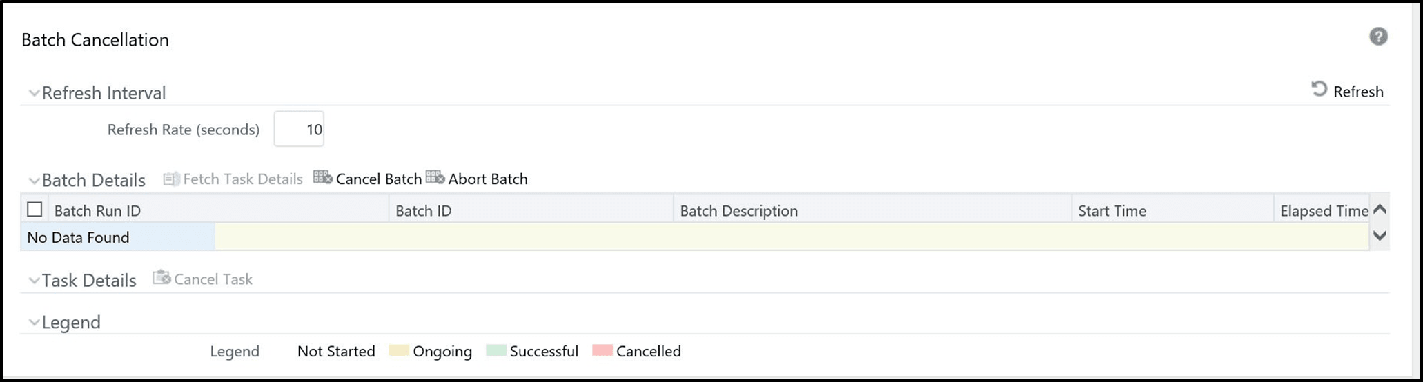 Batch Cancellation Page