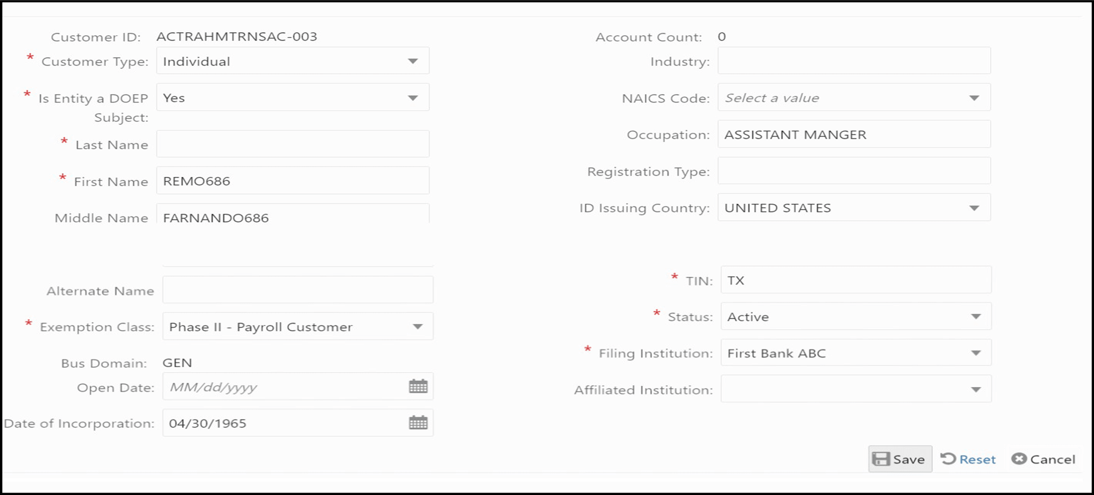 Edit Customer Details Window Edit Customer Details Window