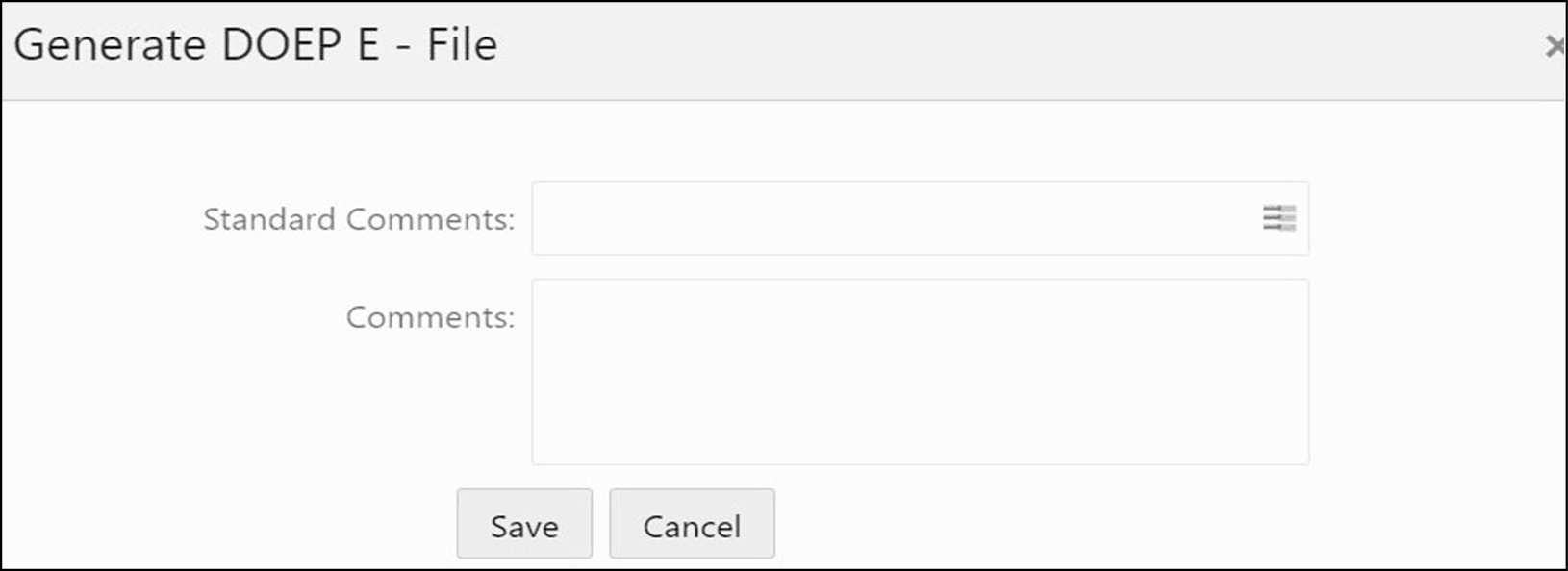 Generate DOEP E-File Window
