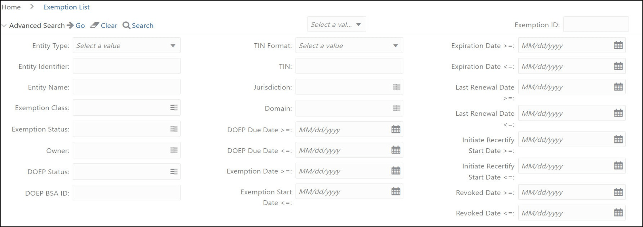 Search and List Search Components