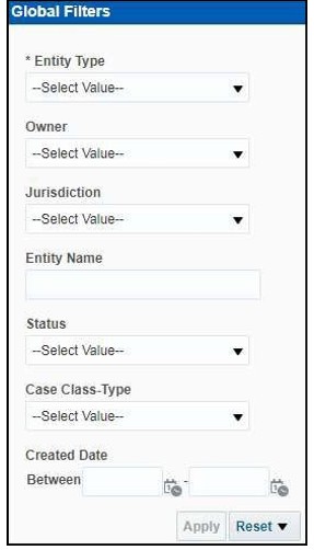 Global Filters for Case Search Report