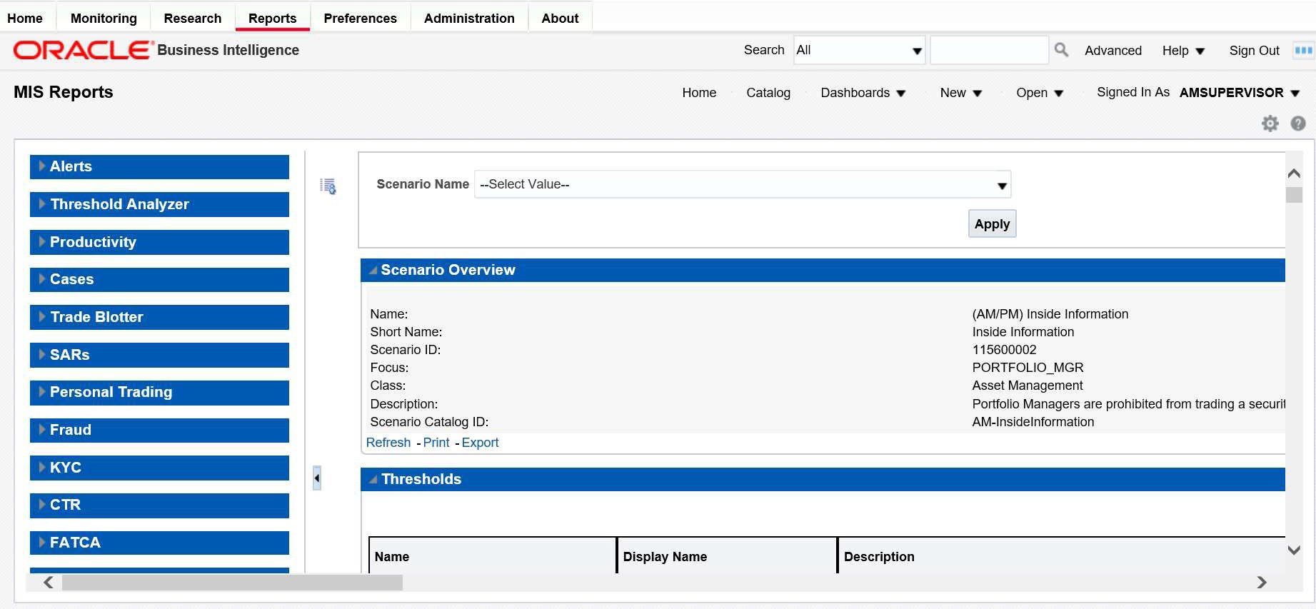 Scenario Validation Reports