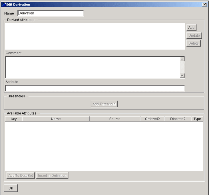 Edit Derivation Dialog Box