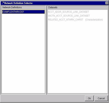 Network Definition Selector Dialog Box