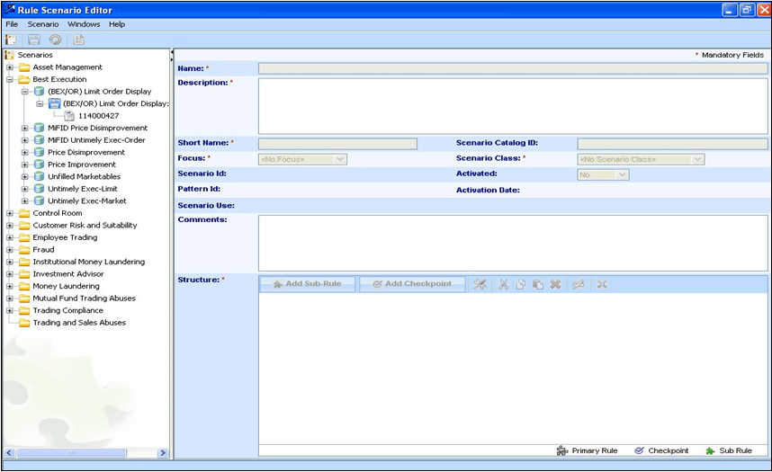 Rule Scenario Editor