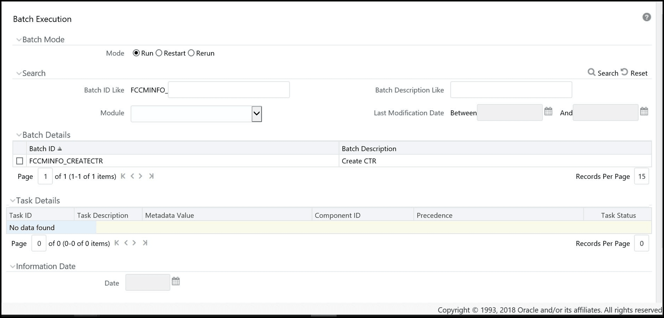 CTR Batch Execution